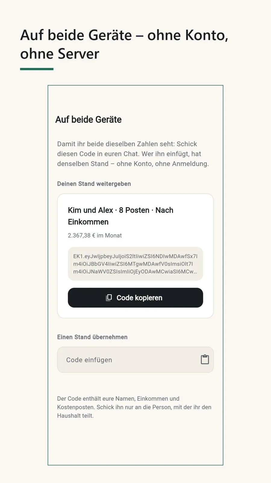 Einklang – Bildschirm 4