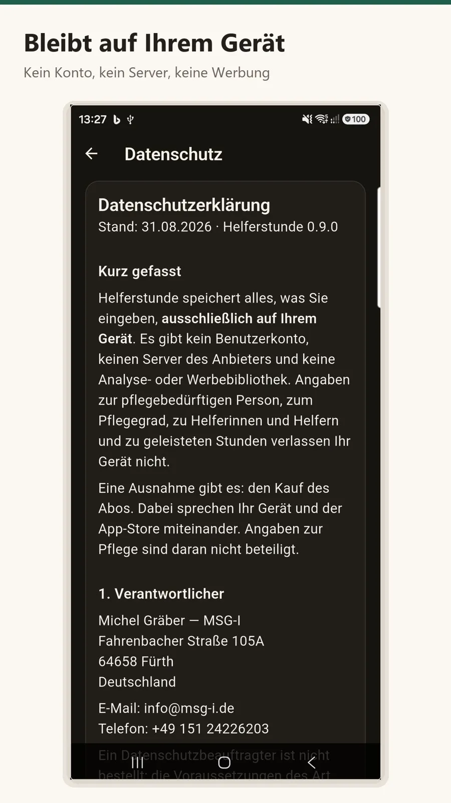 Helferstunde – Bildschirm 4